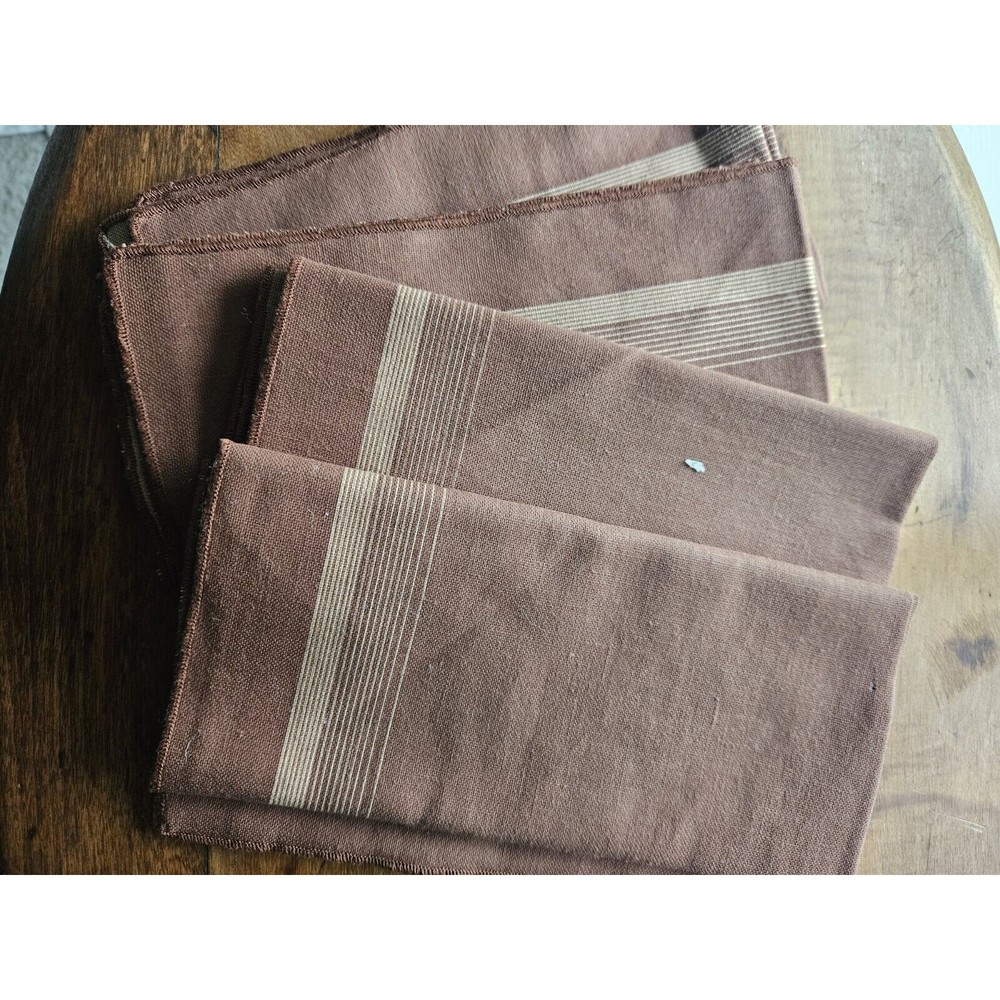Vintage Brown Cacharel Napkin Set Of 4